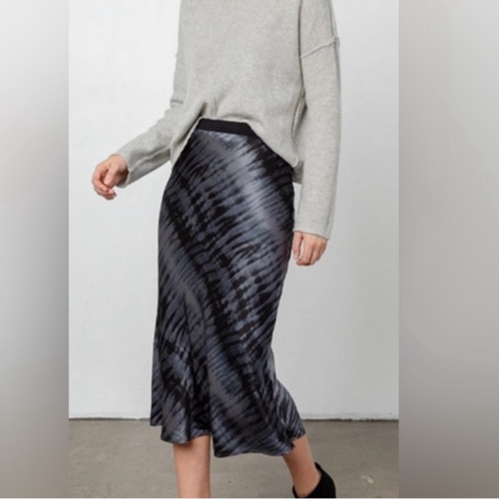 Rails Black and Gray Tie Dye Satin skirt